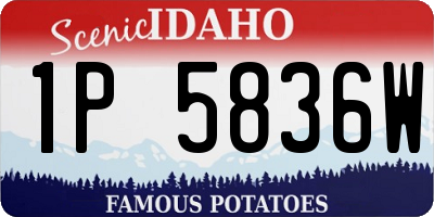 ID license plate 1P5836W