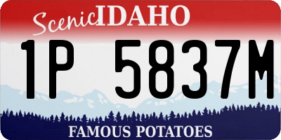 ID license plate 1P5837M
