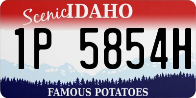 ID license plate 1P5854H