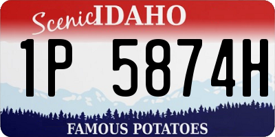 ID license plate 1P5874H