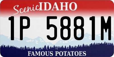 ID license plate 1P5881M