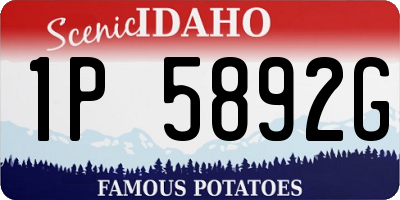 ID license plate 1P5892G