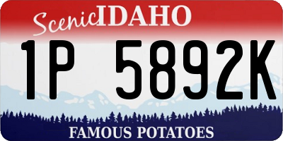 ID license plate 1P5892K