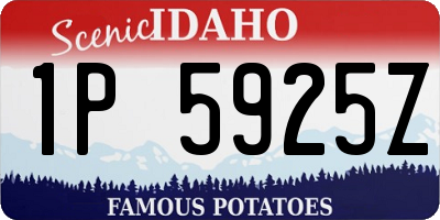 ID license plate 1P5925Z