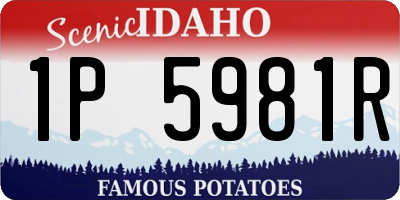 ID license plate 1P5981R