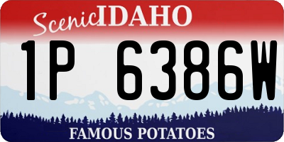 ID license plate 1P6386W