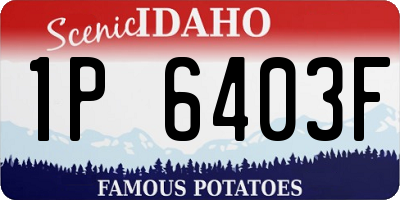 ID license plate 1P6403F