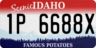 ID license plate 1P6688X