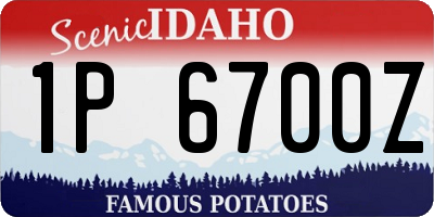 ID license plate 1P6700Z
