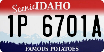 ID license plate 1P6701A