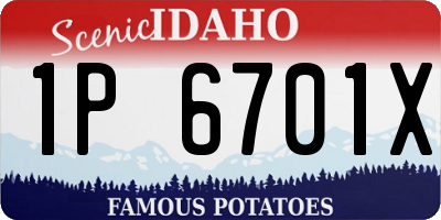 ID license plate 1P6701X