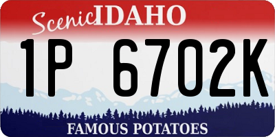 ID license plate 1P6702K