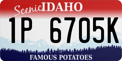 ID license plate 1P6705K