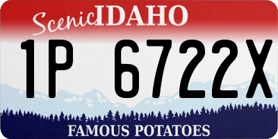 ID license plate 1P6722X