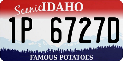 ID license plate 1P6727D