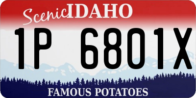 ID license plate 1P6801X
