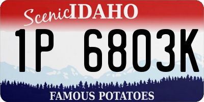 ID license plate 1P6803K