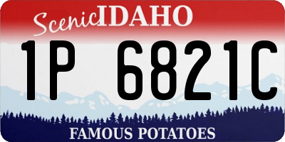 ID license plate 1P6821C