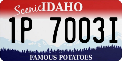 ID license plate 1P7003I