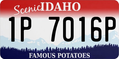 ID license plate 1P7016P