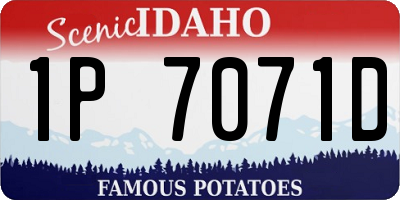 ID license plate 1P7071D