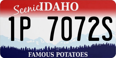 ID license plate 1P7072S