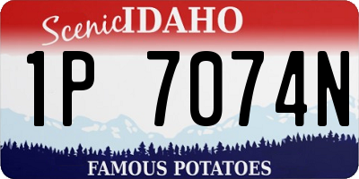 ID license plate 1P7074N