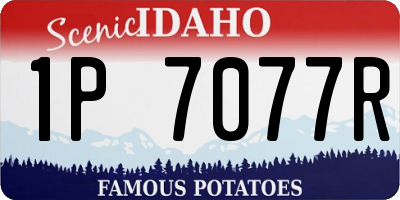 ID license plate 1P7077R