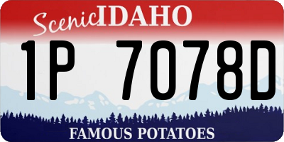 ID license plate 1P7078D