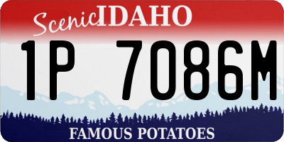 ID license plate 1P7086M