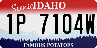 ID license plate 1P7104W