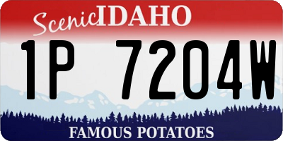 ID license plate 1P7204W