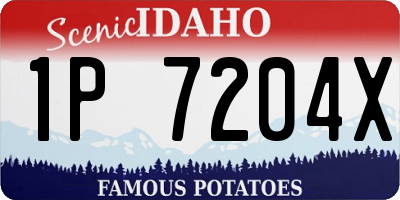 ID license plate 1P7204X