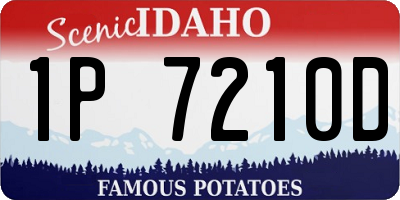 ID license plate 1P7210D