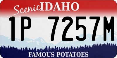 ID license plate 1P7257M