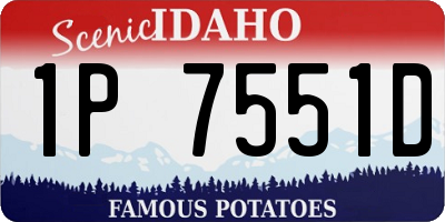 ID license plate 1P7551D