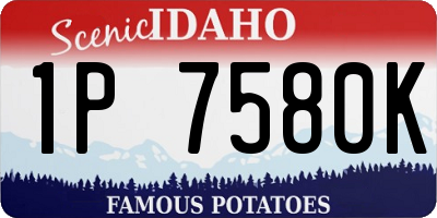 ID license plate 1P7580K