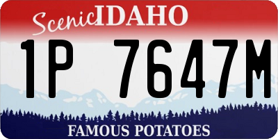 ID license plate 1P7647M
