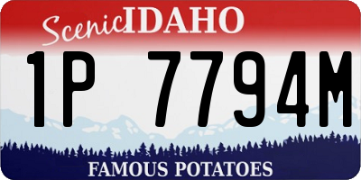 ID license plate 1P7794M