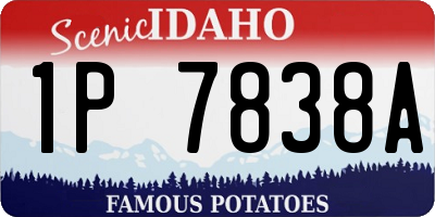 ID license plate 1P7838A