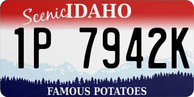 ID license plate 1P7942K