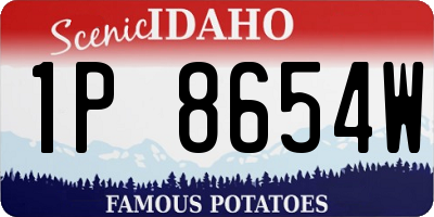 ID license plate 1P8654W