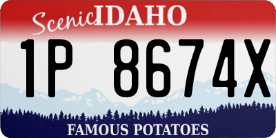 ID license plate 1P8674X