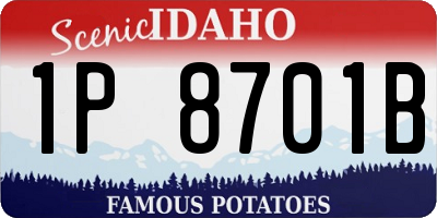 ID license plate 1P8701B