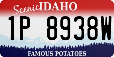 ID license plate 1P8938W