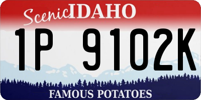 ID license plate 1P9102K
