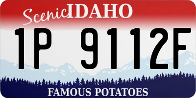 ID license plate 1P9112F