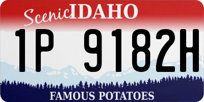 ID license plate 1P9182H