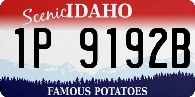 ID license plate 1P9192B