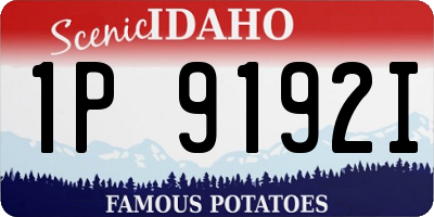 ID license plate 1P9192I